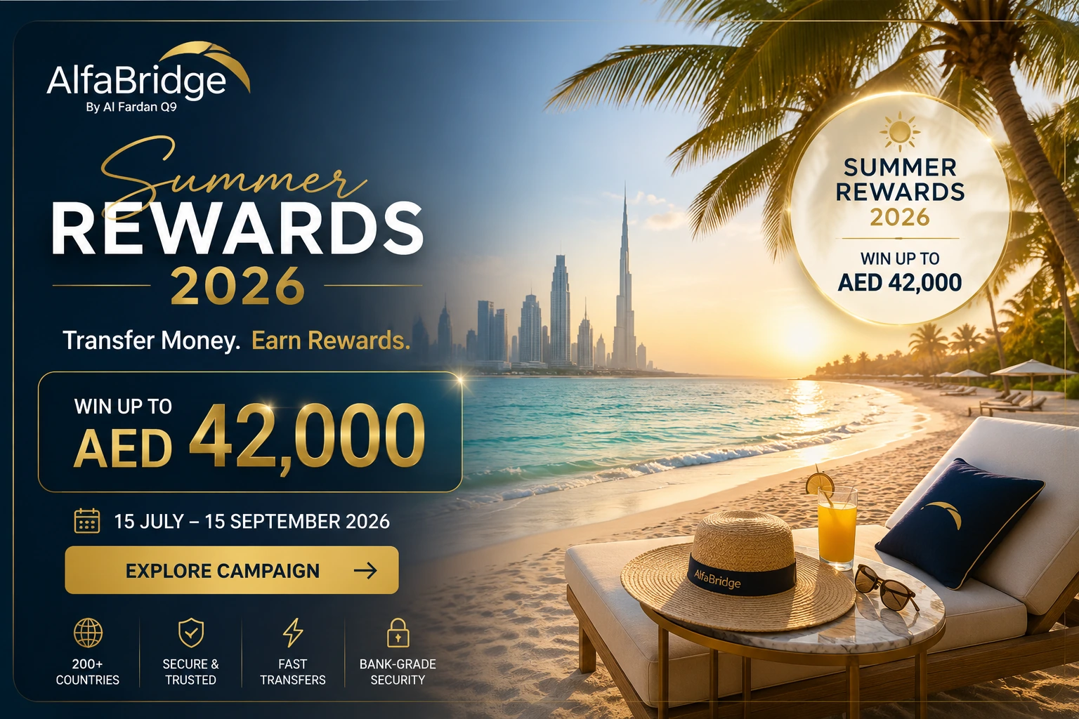 AlfaBridge Summer Rewards 2026 — win up to AED 42,000, explore the campaign